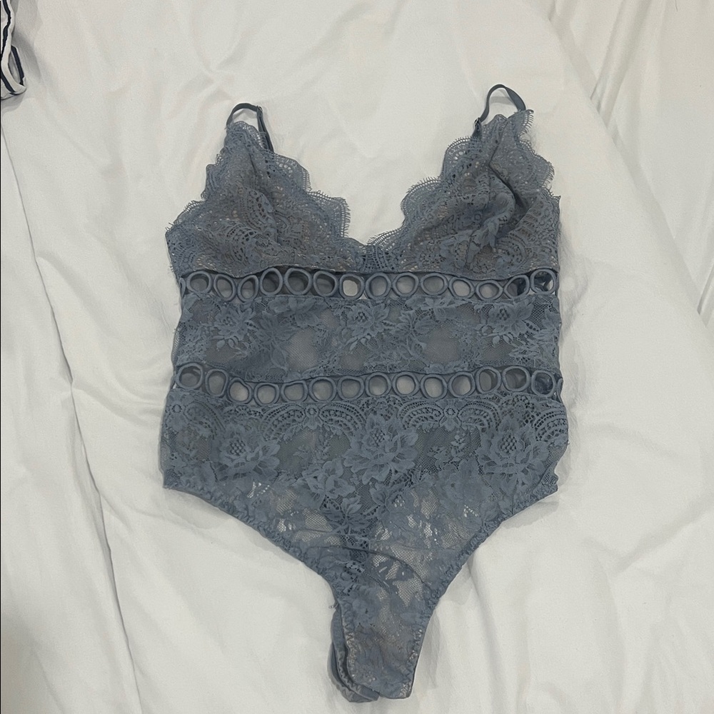 Victoria's Secret Blue Lace Bodysuit
